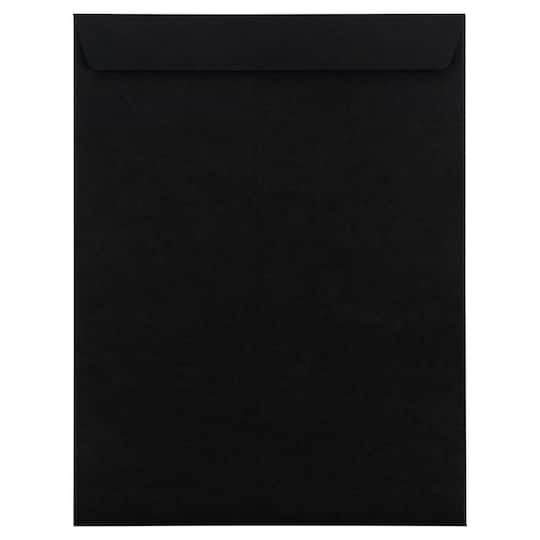 JAM Paper 10" x 13" Smooth Black Open End Catalog Envelopes